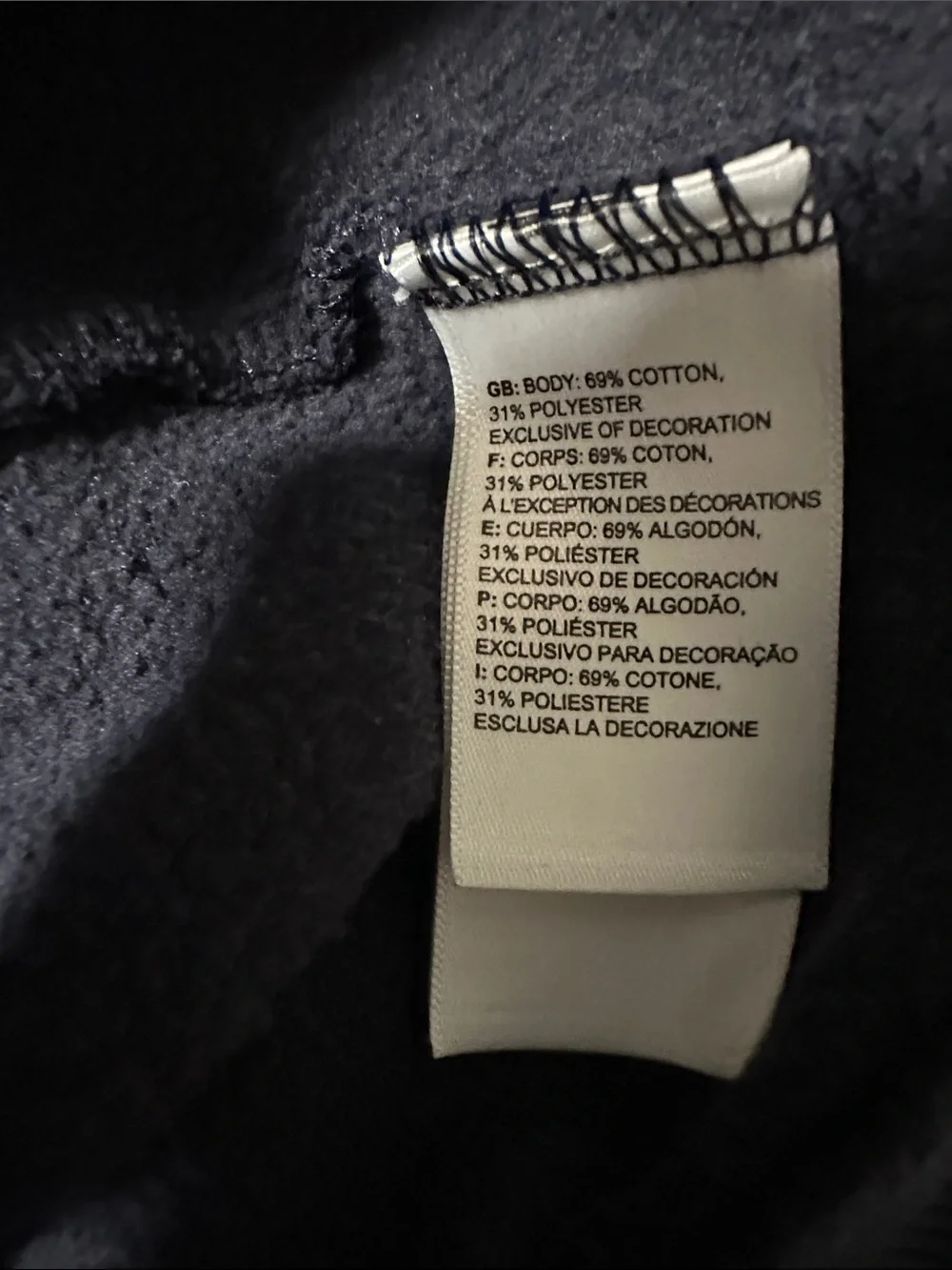 The North Face Men’s Navy Crewneck Hoodie with White Logo